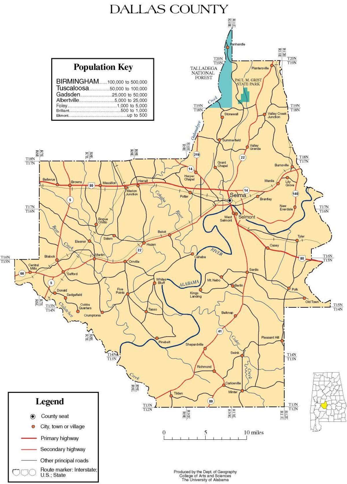 χάρτης της Dallas county
