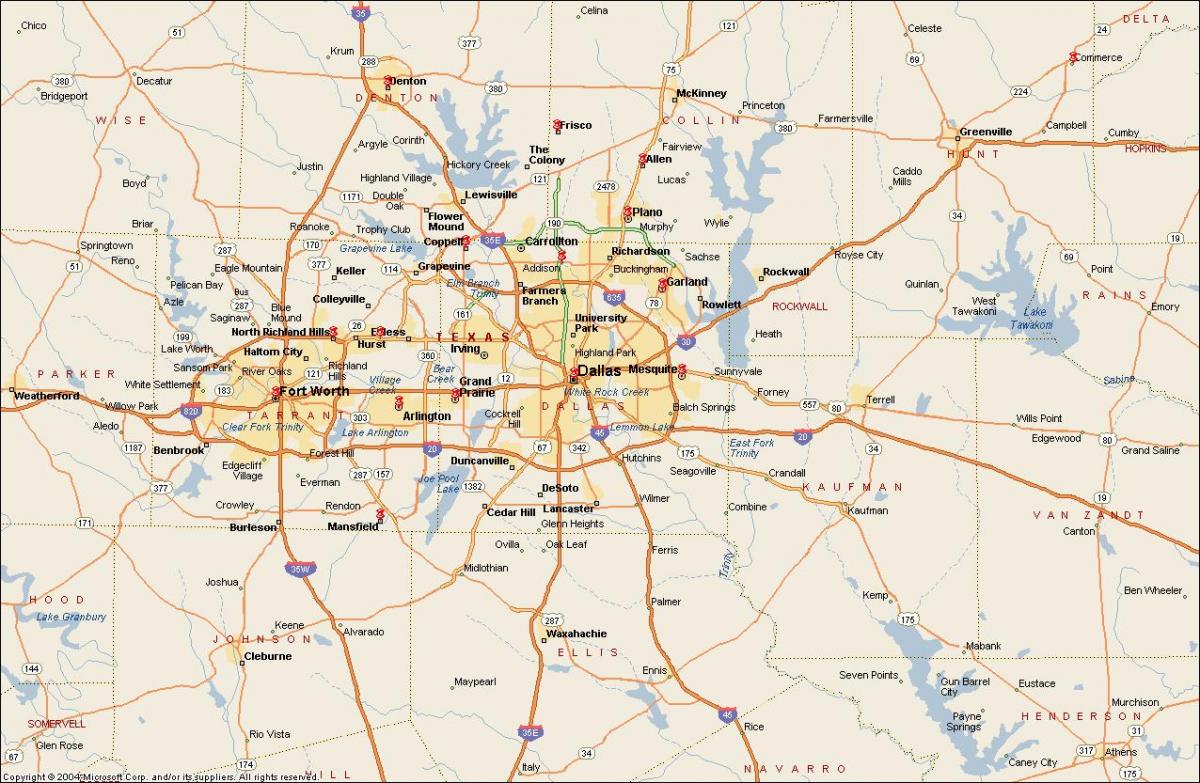 Dallas Fort Worth metroplex χάρτης