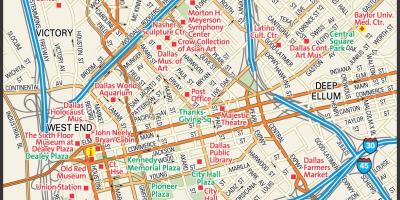 Χάρτης από το κέντρο του Ντάλας δρόμους