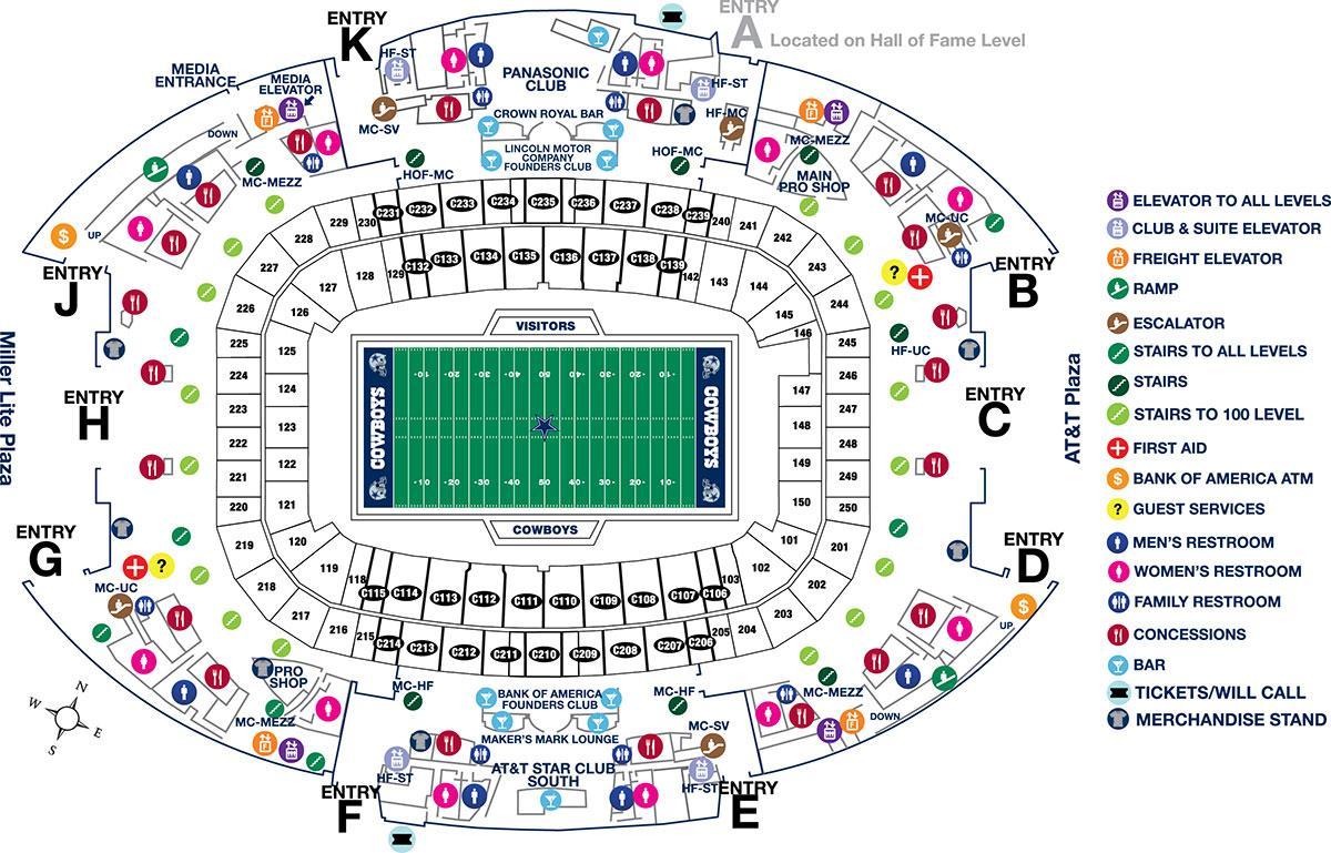 χάρτης της AT&T stadium