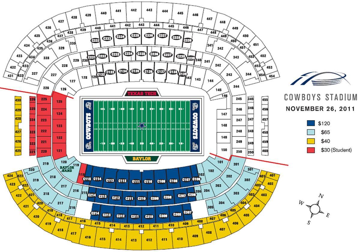 Dallas Cowboys stadium κάθισμα χάρτης