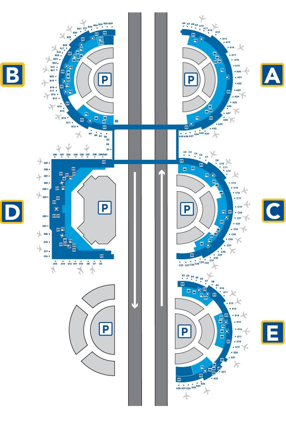 χάρτης της DFW airport