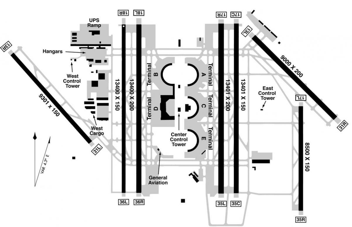 DFW airport terminal b χάρτης
