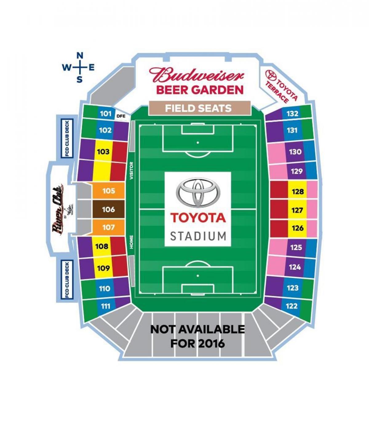 χάρτης της Toyota Stadium Ντάλας