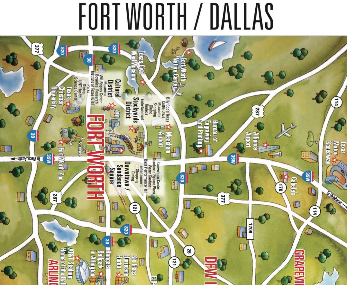 χάρτης του Dallas Fort Worth περιοχή