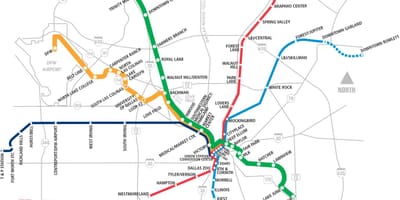Ντάλας area rapid transit χάρτης