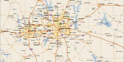 Dallas Fort Worth metroplex χάρτης